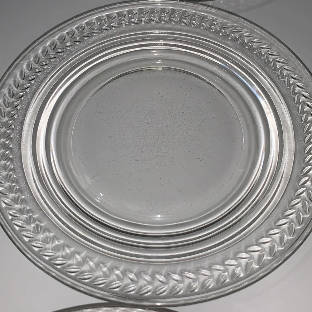 6 Vintage Clear Glass Bread & Butter Dessert Appetizer Small Plates for Dining
